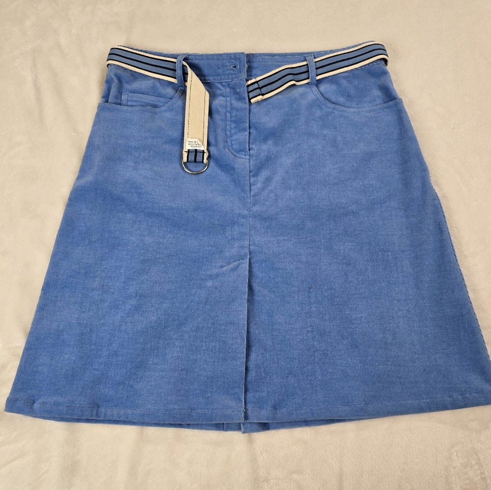 Lilly Pulitzer Corduroy Blue Flare High Waist Skirt 4
